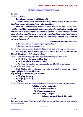 Đề thi học sinh giỏi môn Tiếng Việt Khối 5